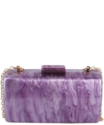 Acrylic Women Shell Evening Purse Bag LGZ079 PURPLE